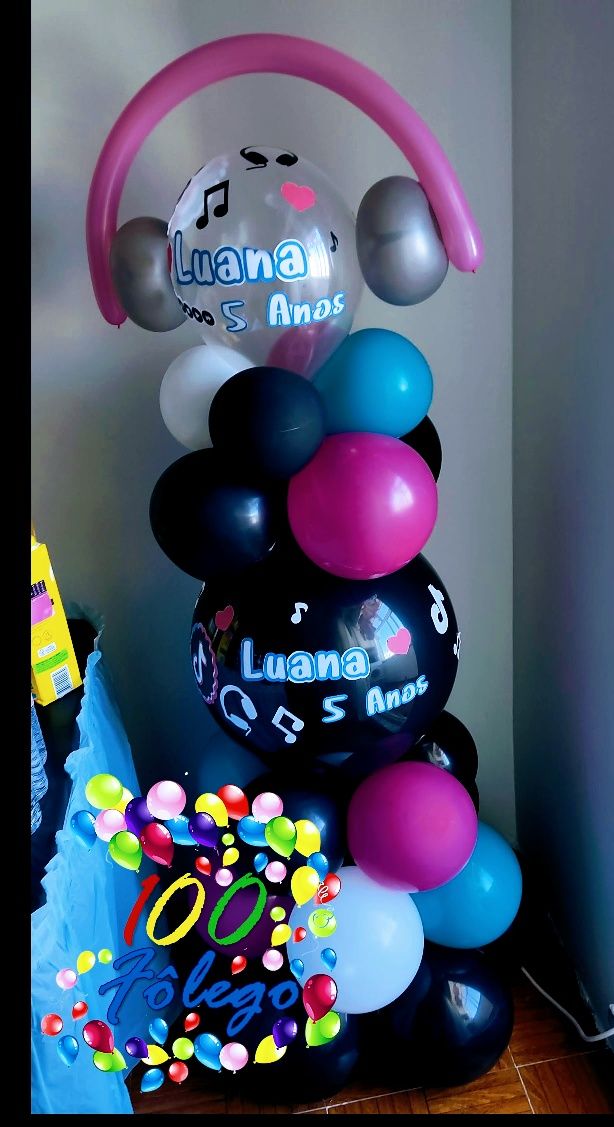 Decoração de festas, com balões