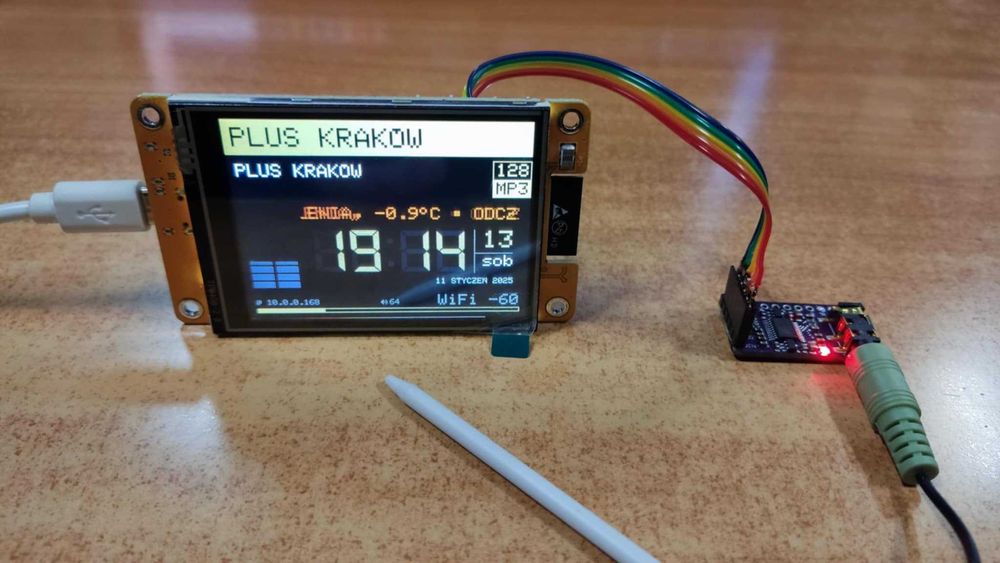 Radio Internetowe DIY Wi-Fi ESP32 DAC PCM5102 2.8'' LCD dotyk SD MP3