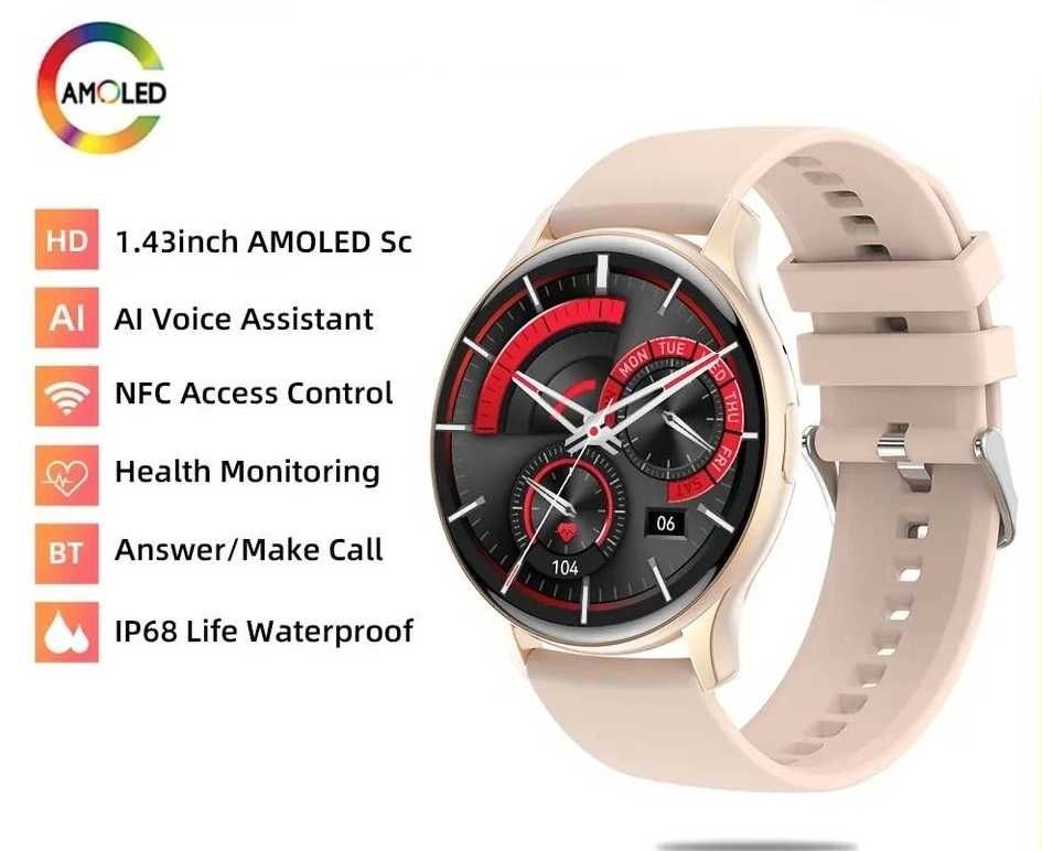 Smartwatch HK89  AMOLED 1.43 466x466 rozmowy tętno kroki PL.