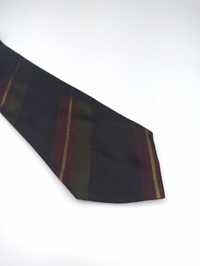 Borsalino granatowy jedwabny krawat w paski f6