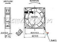 Срочно Вентилятор SUNON SF23092A2092HST 92x92x25