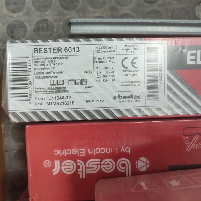 Elektrody BESTER 5kg 6013 4,0mm 350mm rutylowe NOWE  spawalnicze