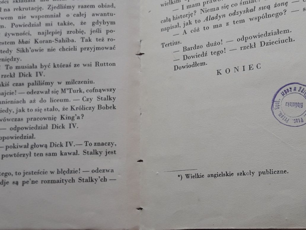 R. Kipling - STALKY I SP 1923 Poznań WYD R.WAGNERA * UNIKAT !!!