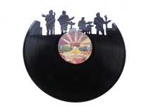 Silhueta decorativa 4 Músicos Beatles feita de um disco de vinil LP