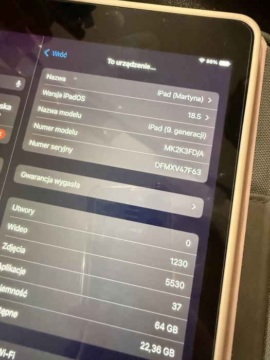 iPad 9. gen 10.2" + Apple Pencil 1. gen — jak nowy, komplet!