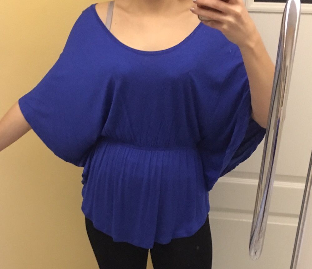 Niebieska bluzka nietoperz H&M