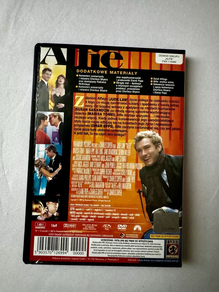 Alfie - film na DVD wyprzedaż Jude Law