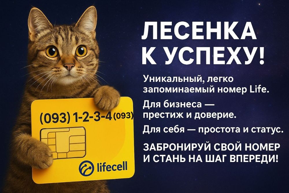 Красивые номера Лайфселл платиновые золотые Лесенка VIP sim Lifecell