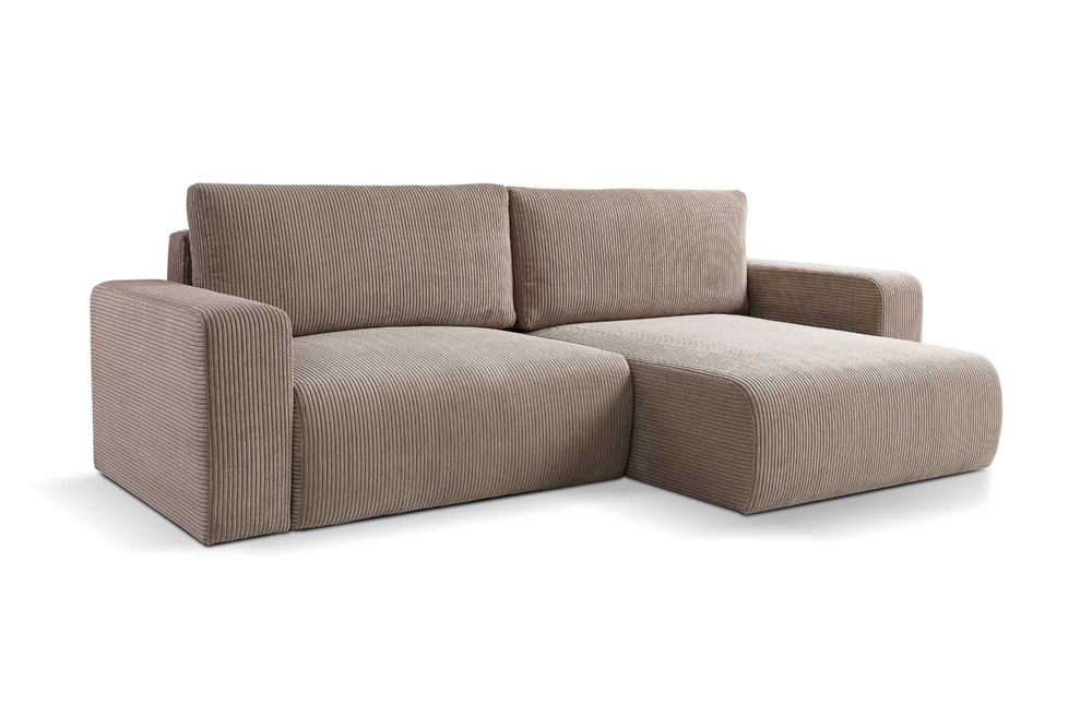 Narożnik GUSTO sztruks w stylu boho | pojemnik | funkcja spania