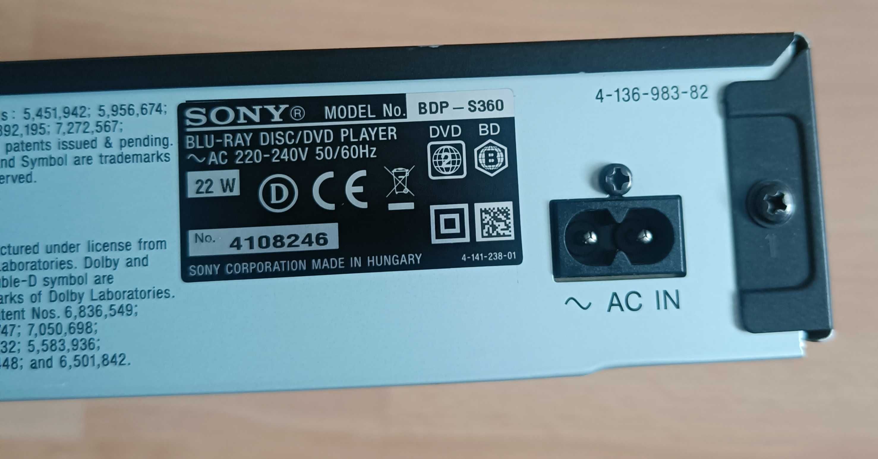 Sony Blu-ray/DVD Player BDP-S360