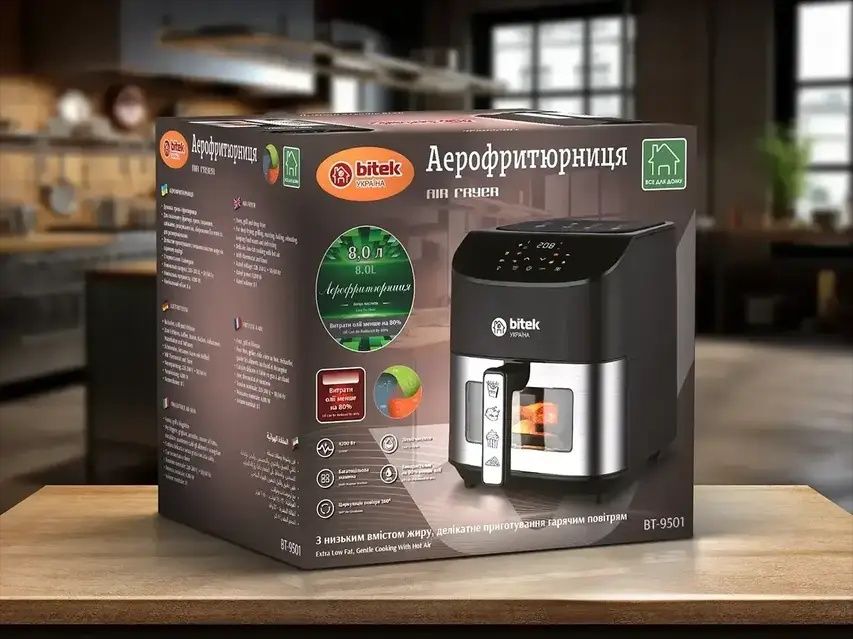 Аэрофритюрница bitek 9501 аерогриль аерофритюрниця для їди