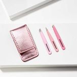 Tweezerman Micro Mini Tweezer Set – zestaw 3 pęset (różowe)