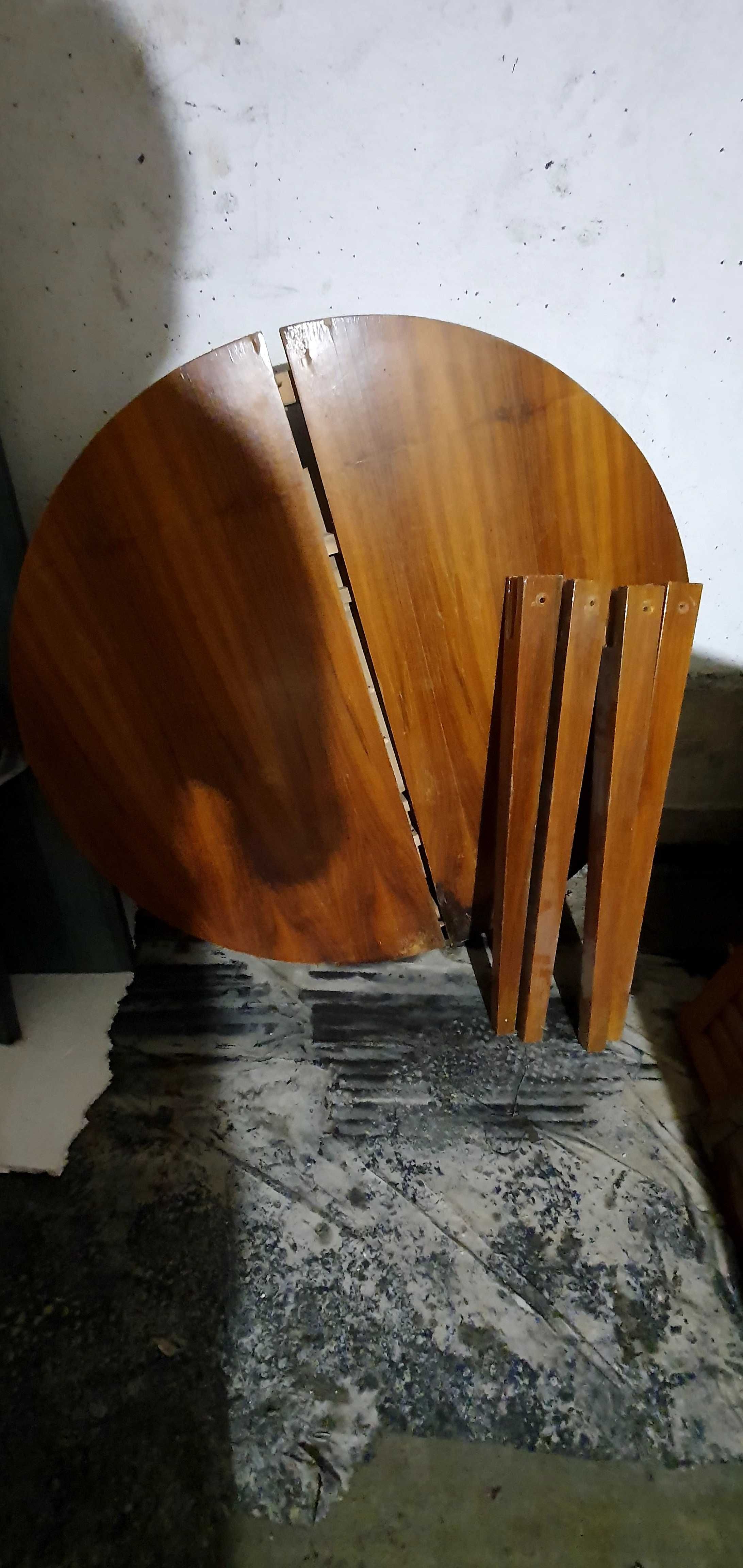 Stół drewniany okrągły do renowacji
