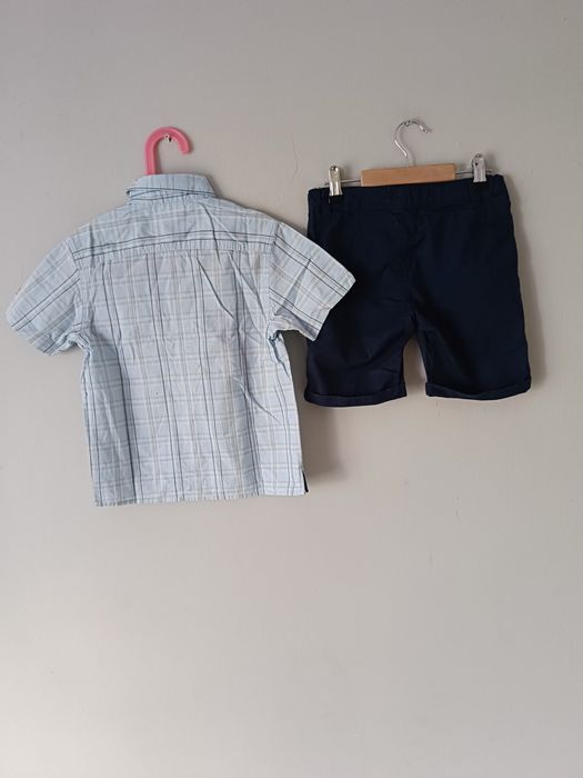 Elegancki komplet dla chłopca krótkie spodenki oraz koszula 122