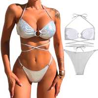 Strój Kąpielowy Dwuczęściowy Kostium Plażowy Elegancki Bikini roz L 40