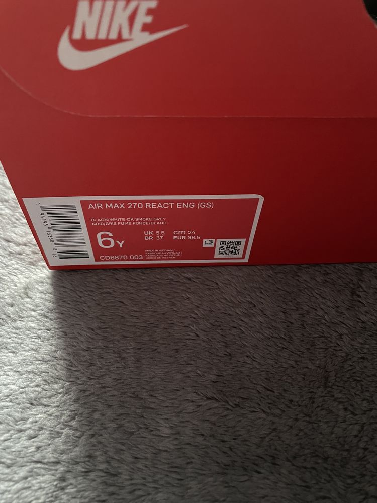 Nike air max 270 react eng (gs) 38,5