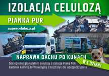 Naprawa po kunach | Ocieplenie pianką PUR | Wdmuchiwanie celulozy