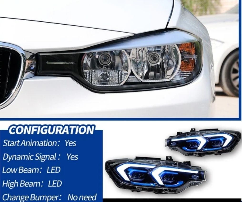 Nowe lampy lampa reflektor bmw 3 f30 f31 przód lewa prawa full LED DRL