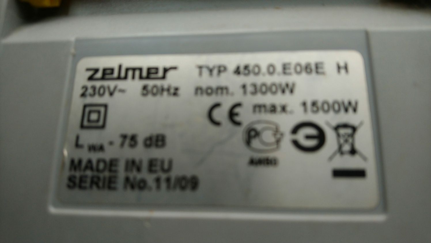Zelmer Odyssey 1500 na części - bez silnika.