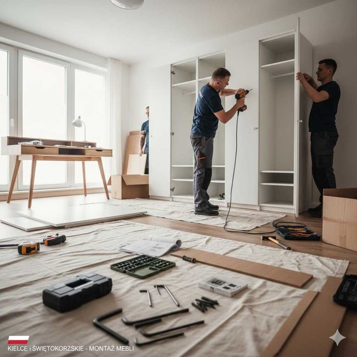 Montaż Mebli z Paczek (IKEA, BRW). Kielce, Świętokrzyskie. Transport!