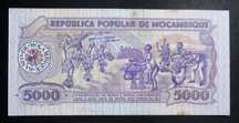 MOÇAMBIQUE - Nota 5000 Meticais 1988