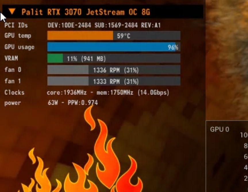 Видеокарта Palit PCI-Ex GeForce RTX 3070 GamingPro OC 8GB GDDR6 (256bi
