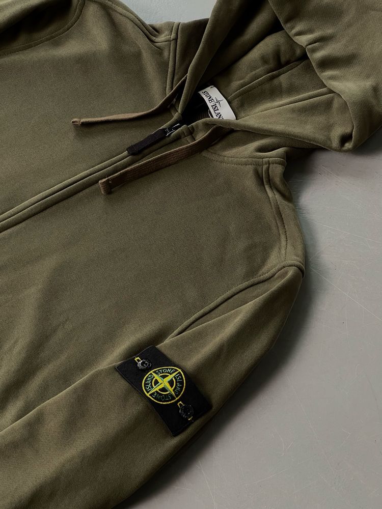 Зіп Худі Stone Island Хакі | Мужская Кофта Стон Айденд Хаки | Олива