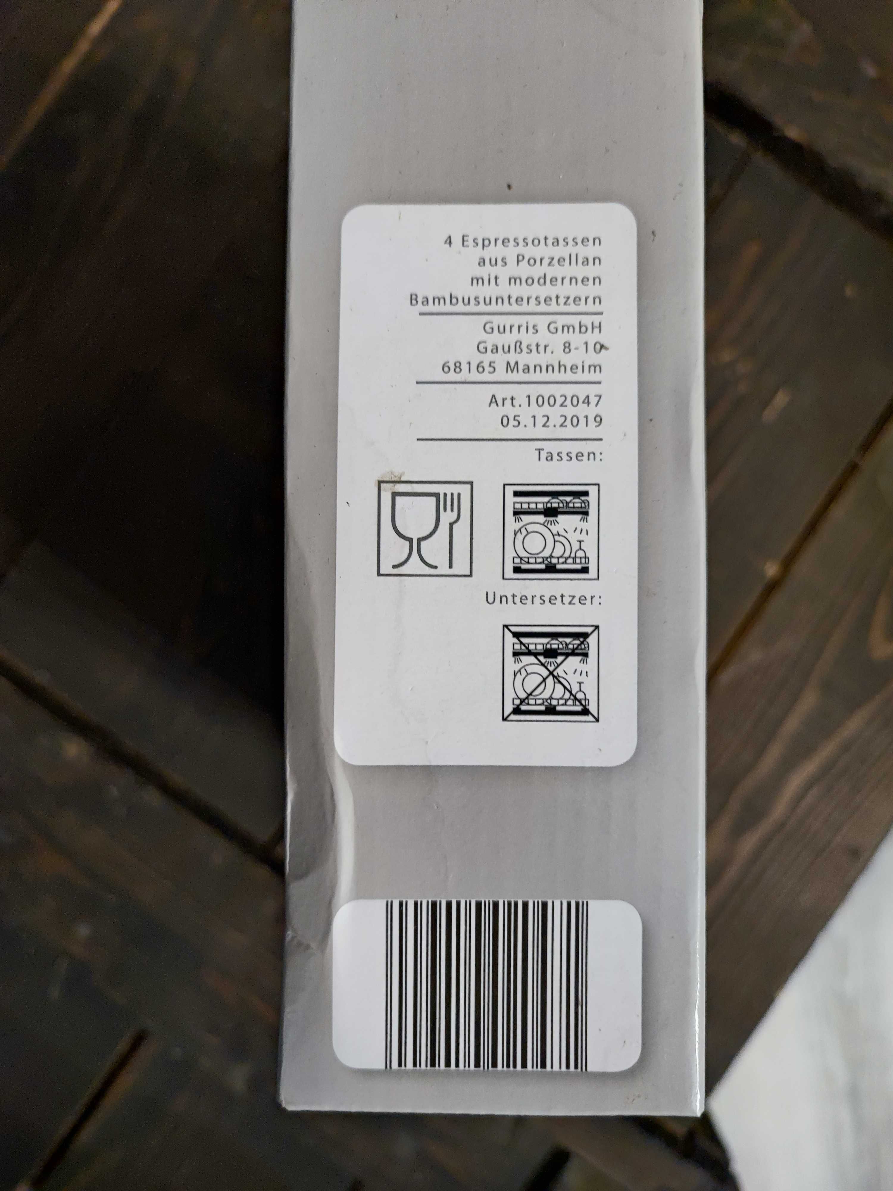 Filiżanki porcelanowe Fine Porcelain bambusowe podstawki