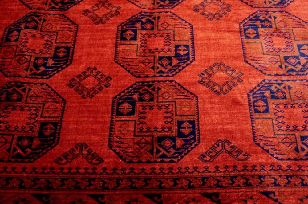 Grande Tapete AFEGÂO - padrão BOKHARA - Lã s/ Algodão c/ 300cm x 245cm