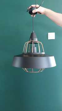 Lampa czarna loft nowoczesna geometryczna wisząca sufitowa