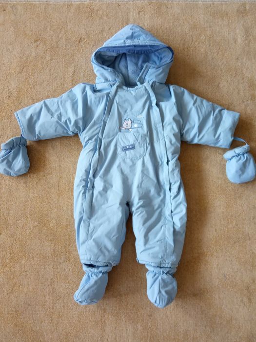 Kombinezon zimowy niebieski rozmiar 12-18 miesięcy