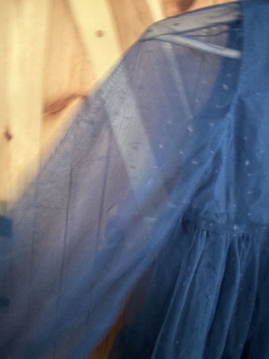 Sukienka cool Club 116 granatowa w gwiazdki sesja świąteczna