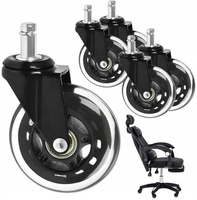 KÓŁKA DO FOTELA IKEA Obrotowego Kauczukowe Gumowe Silikonowe 5szt 10mm