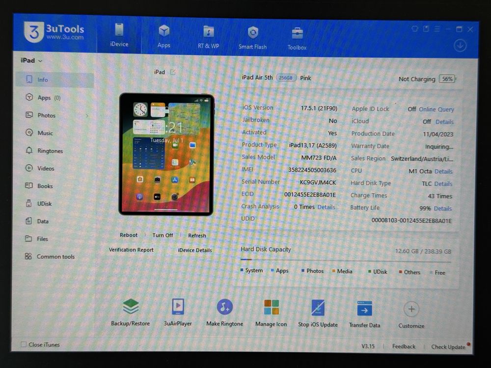 iPad Air 5 (A2589) - 256GB - Cellular - Apple M1 - faktura VAT 23%