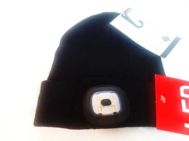 Czapka Czarna Lampka Led Bieganie Jazda Rowerem Na Ryby Sport Praca