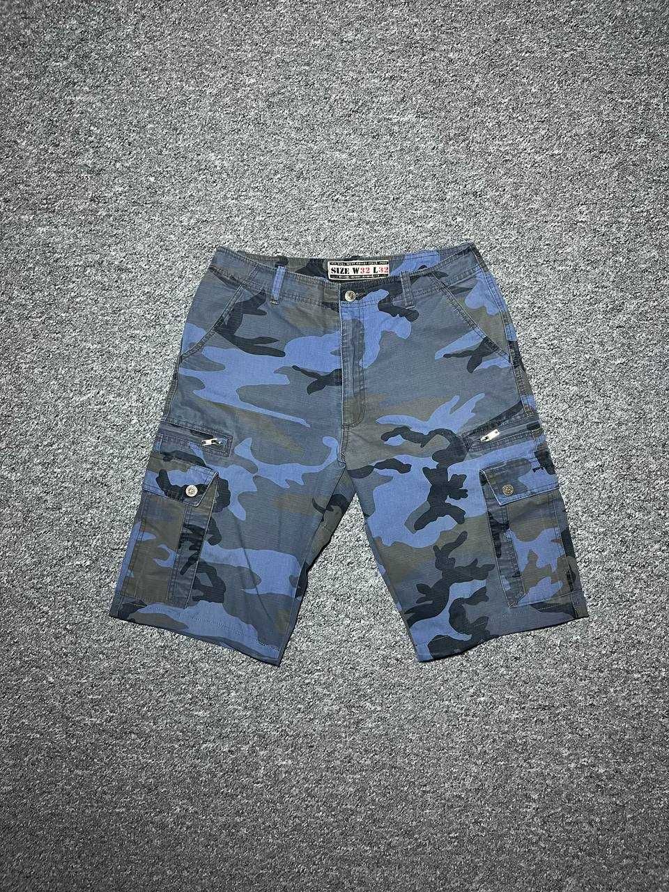 Карго шорти PIT BULL Vintage Blue Camo Military-brandit RAP sk8 y2k  M
