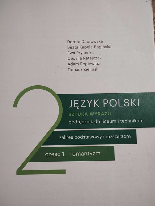 Język polski 2. Część pierwsza romantyzm.