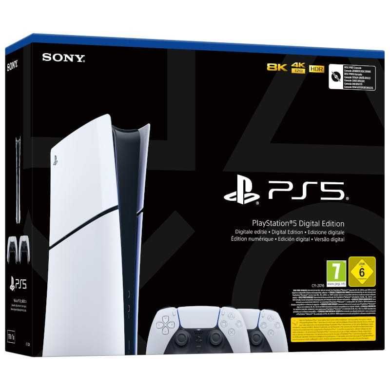 Playstation 5 Slim Digital (PS5) 1 TB Branco + 2 Dualsense