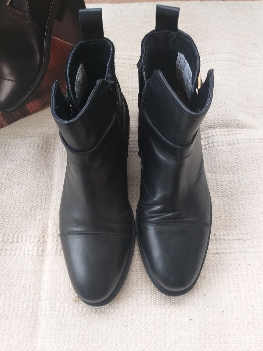 Sztylbety botki buty skórzane skóra naturalna 38 Lidl esmara
