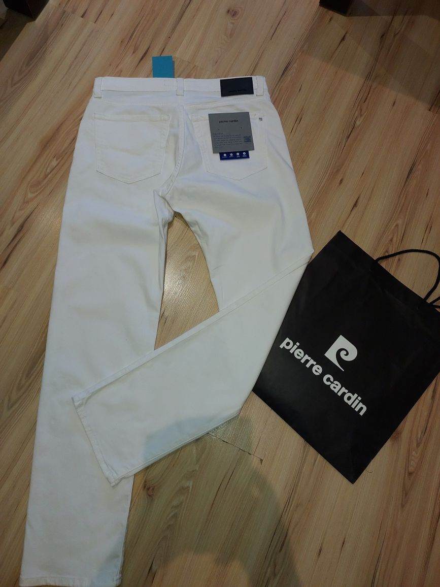 Nowe białe spodnie marki Pierre Cardin rozm.34/32- expresowa wysyłka