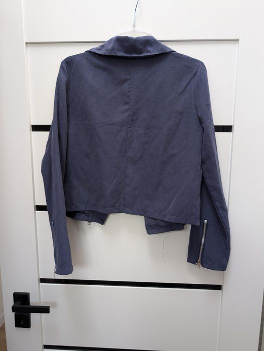 Cienka lekka Ala zamszowa kurtka s 36 granatowa ramoneska