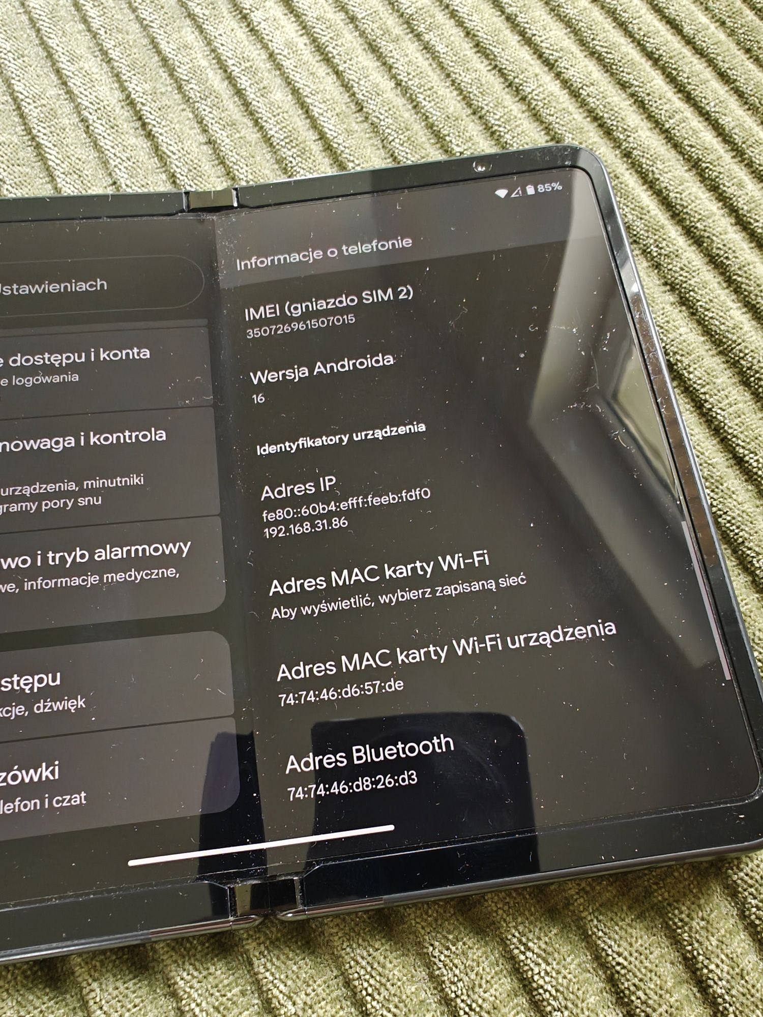 Google Pixel Fold Android 16 256gb