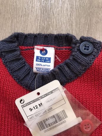 Camisola de bebe vermelha 9-12 meses 74cm nova com etiqueta