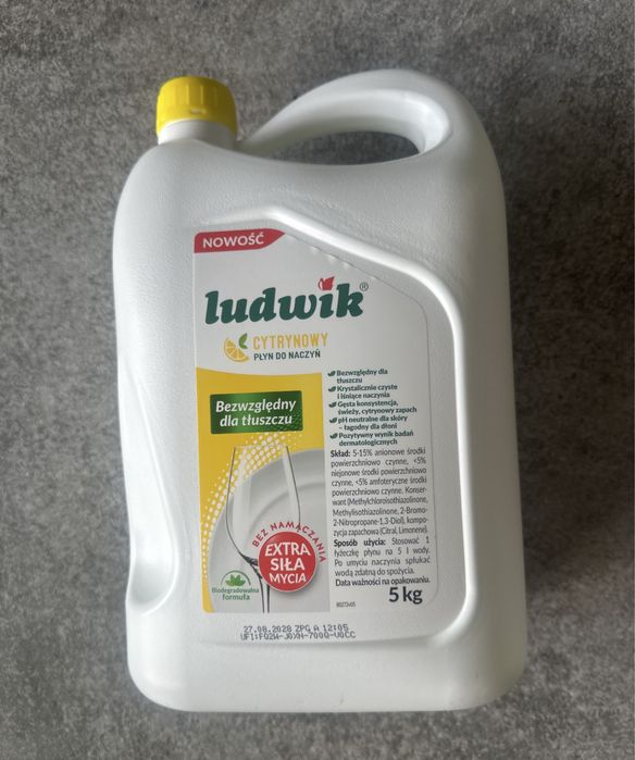 Płyn do mycia naczyń Ludwik 5 L litrów cytrynowy nowy