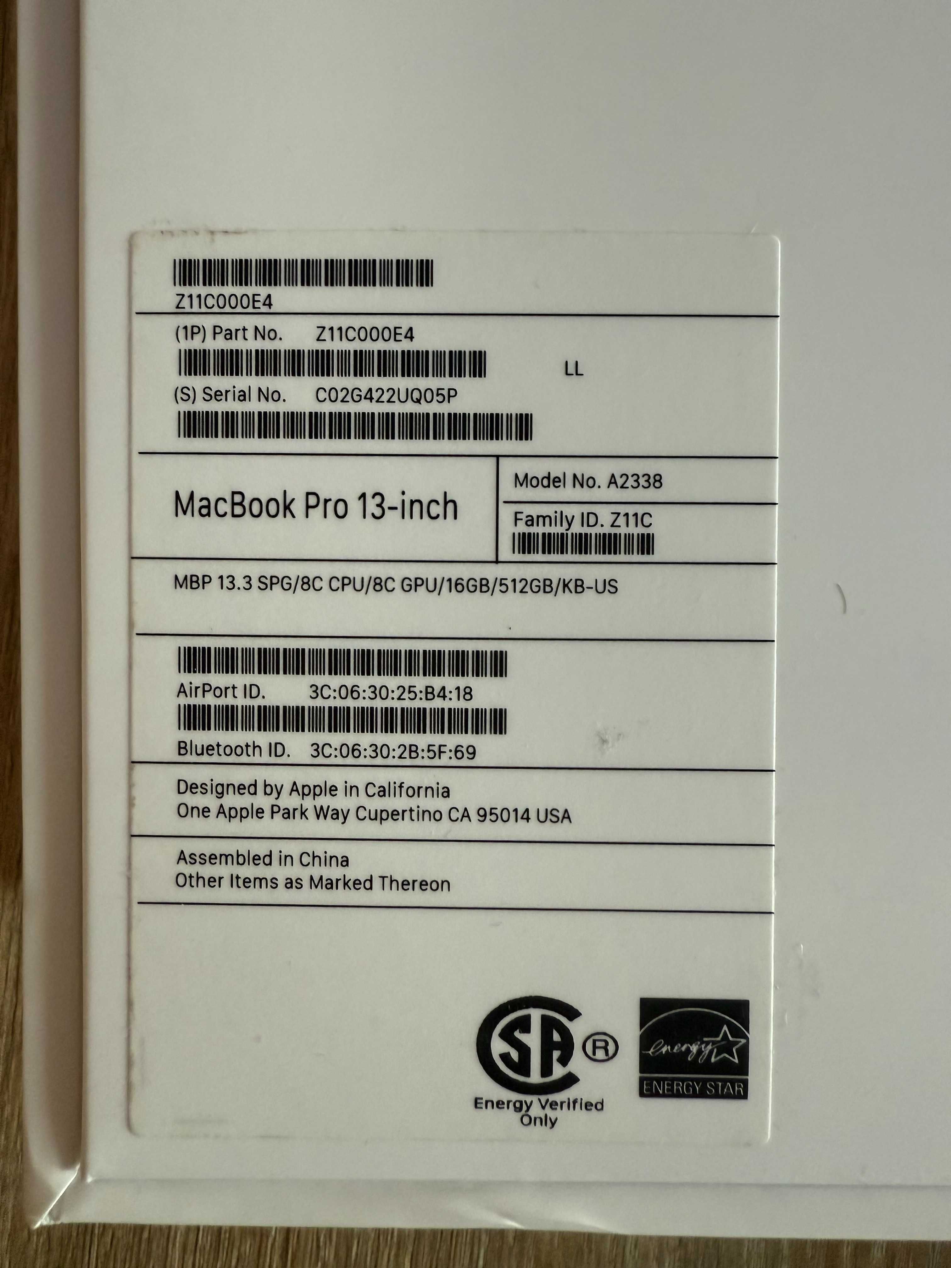 MacBook Pro 13'' M1 2020 16gb 512gb Б/В