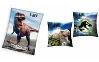 Jurassic Park koc kocyk 130x170 dinozaur T-rex , poduszka 40x40