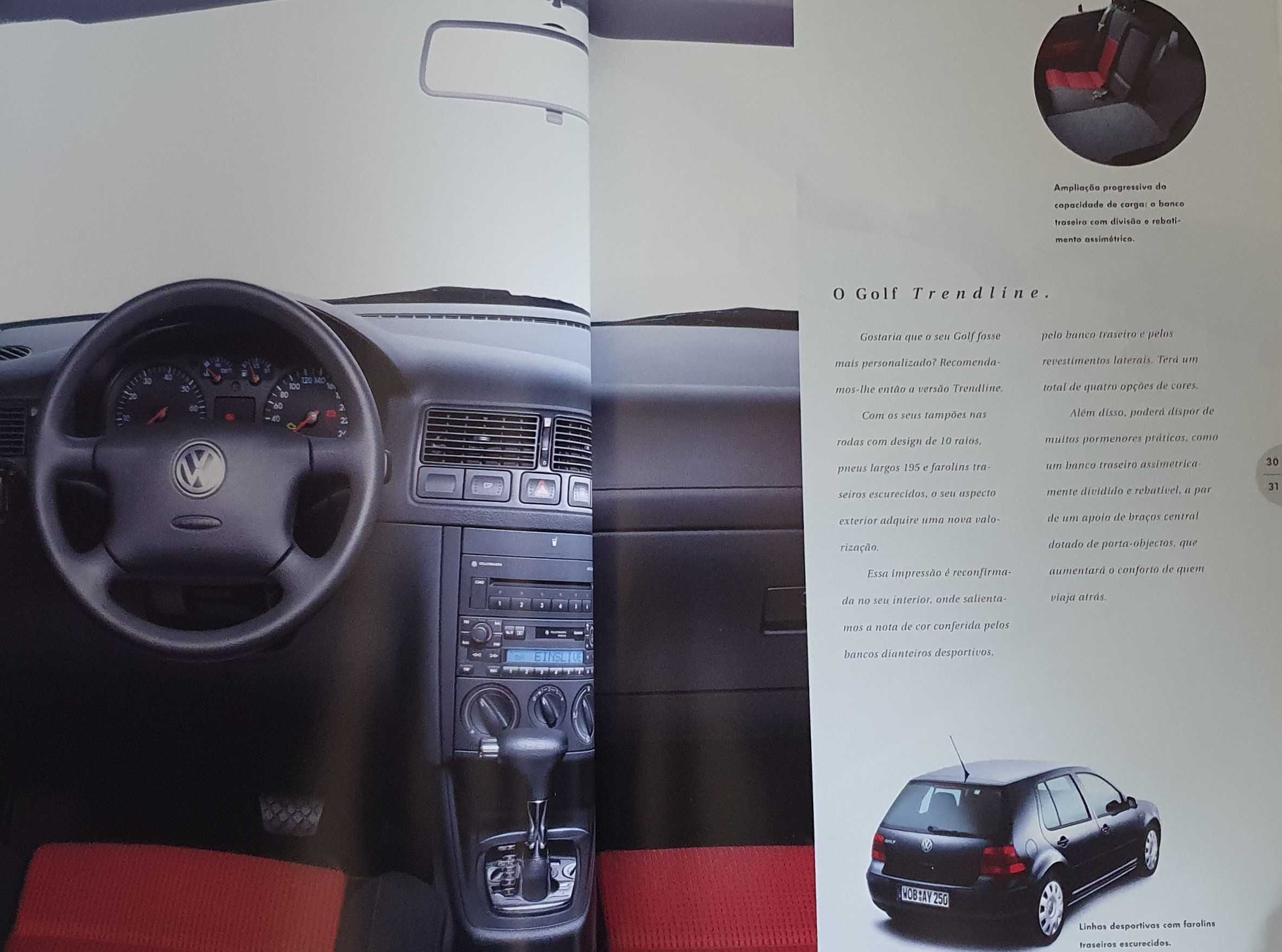Catálogo do automóvel VW Volkswagen Golf - original - Anos 2001/2002