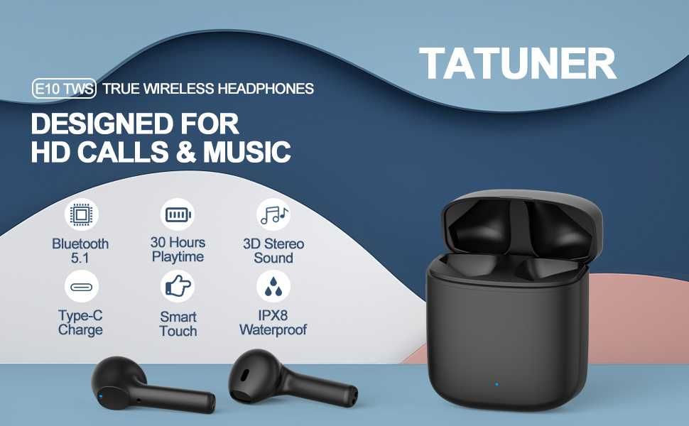 TATUNER E10 słuchawki bezprzewodowe bluetooth 5.1