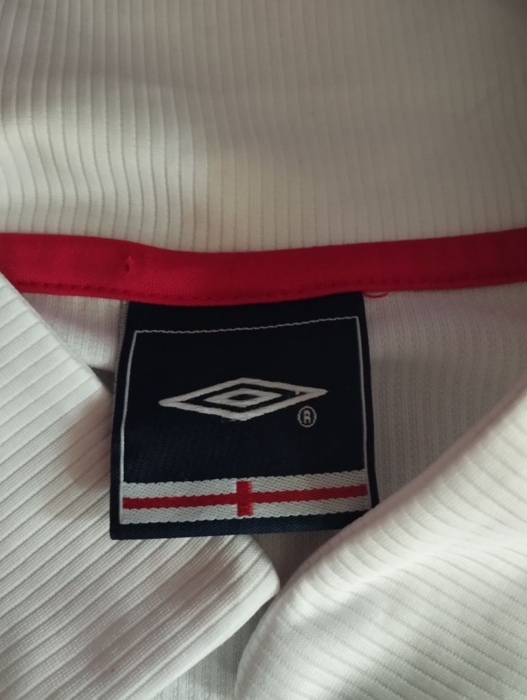 Biało-czarna koszulka polo reprezentacji Anglii Umbro
