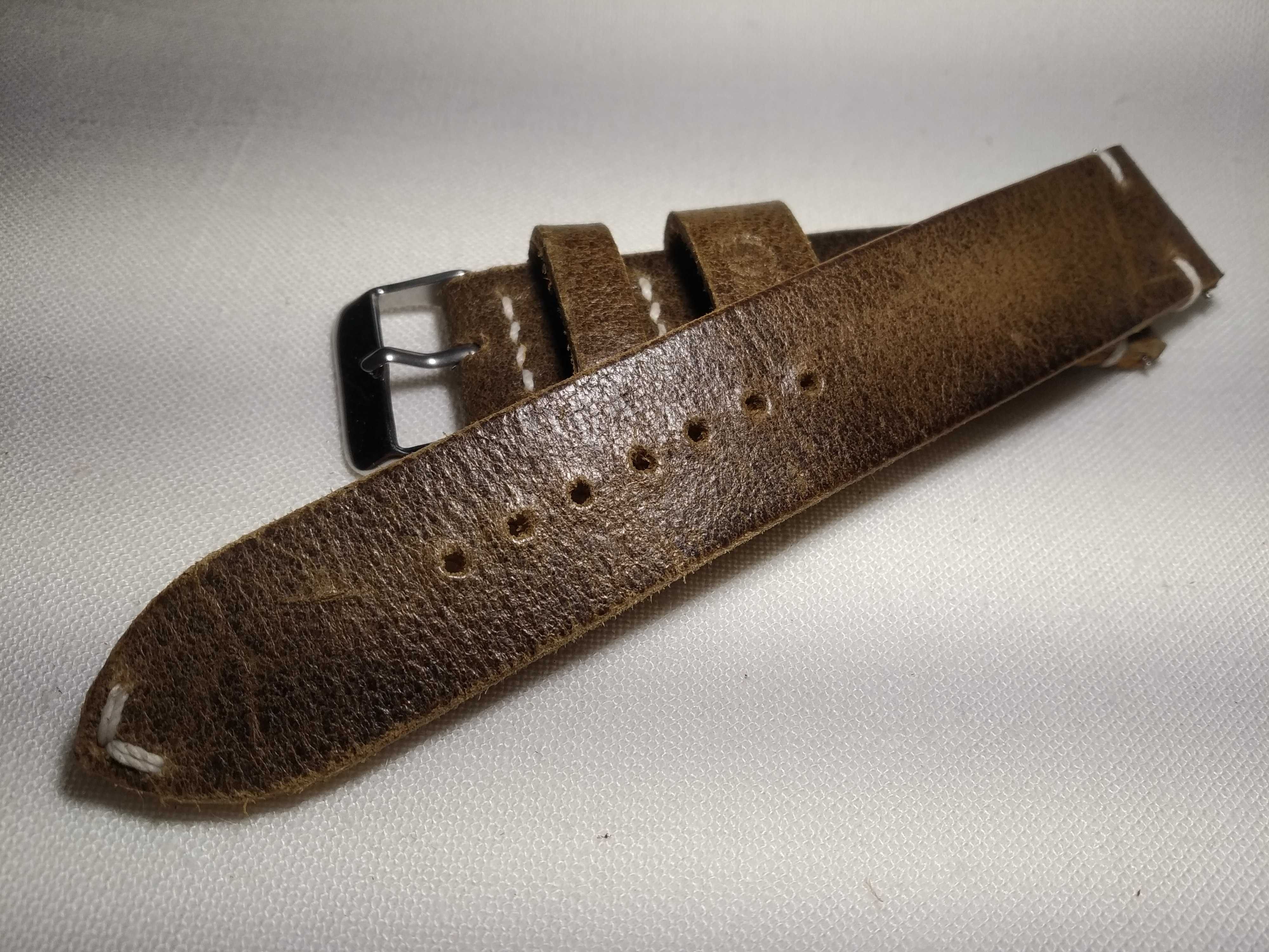 Pasek skórzany do zegarka 20 mm skóra Full Grain , szybki montaż